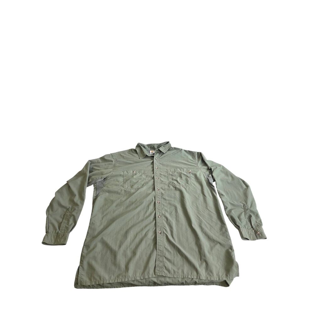 Solumbra Olive Green Safari Shirt Long Sleeve UV Protection Men 2XL